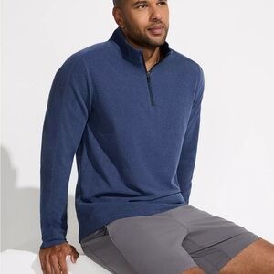 The Soft Stretch GRS Certified Recycled Poly 1/4 Zip - Dark Blue | Mondetta